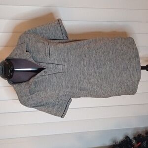 Heathered grey polo shirt